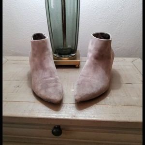 Suede Gray Booties w/ Kitten Heels (10 M)
